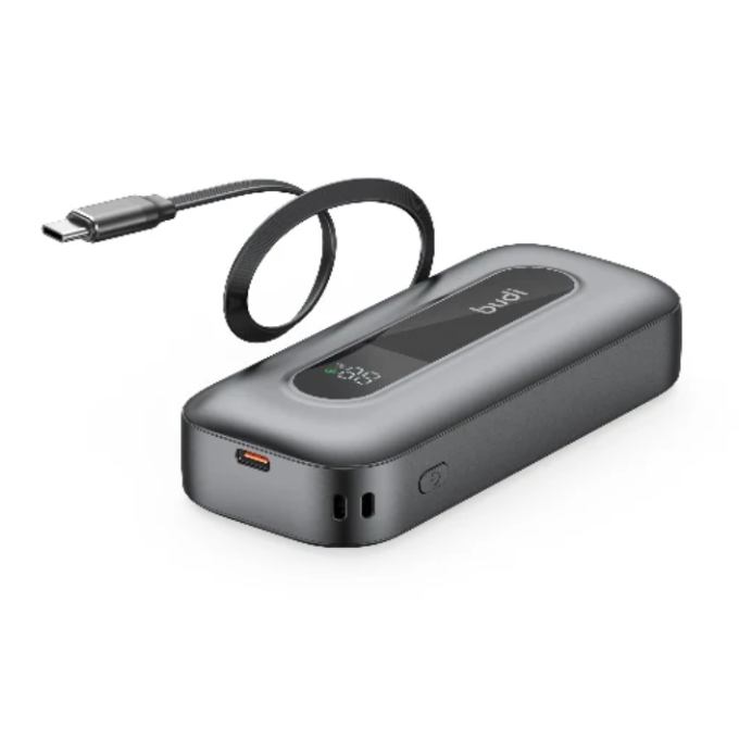 10000mAh Power Bank PD 22.5w Retractable Cable