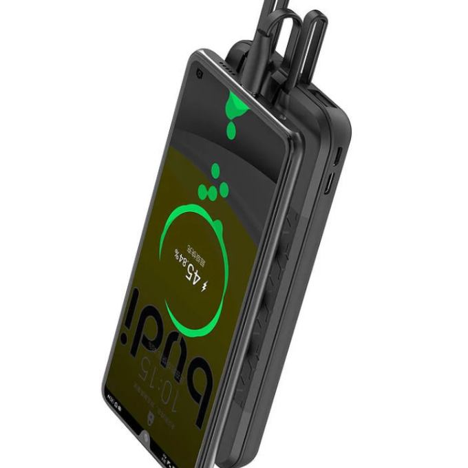 Stick Pad Powerbank with Built in Cables